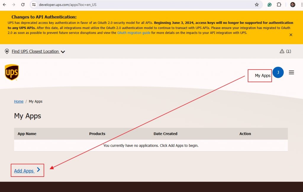 How to get UPS API Key and API Secret?