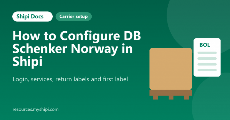 How to configure DB Schenker Norway in Shipi