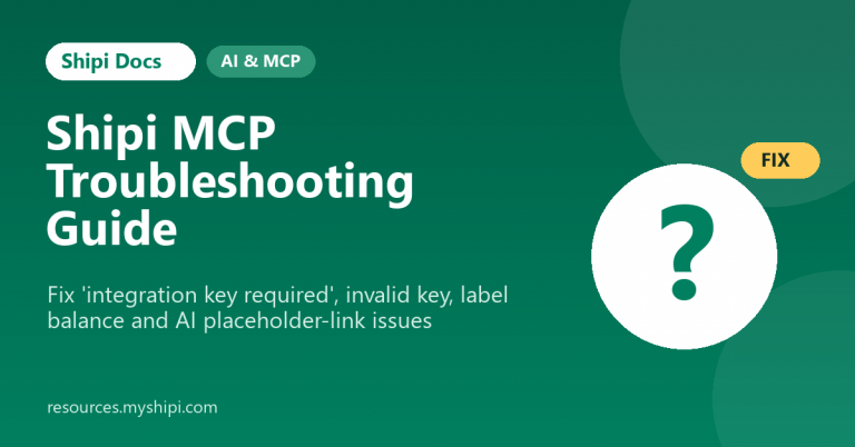 Shipi MCP troubleshooting guide